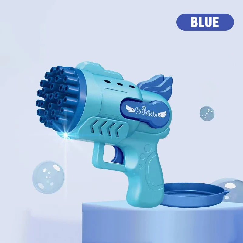 29 Holes Bubble Gun Toy For Kids Girls &ndash; No Spill Design Blue