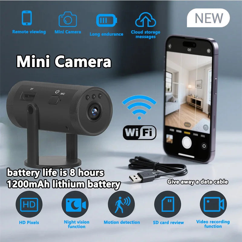 HD 1080P Mini WiFi Camera - Indoor Security &amp; Baby Monitor with Night Vision