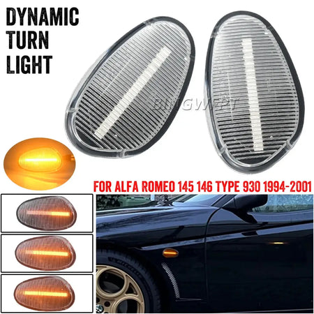 2Pcs LED Sequential Lamp Dynamic Blinker Indicator Side Marker Turn Signal Light For Alfa Romeo GTV Spider 1994-2003 by InterCyprus Trading Ltd
