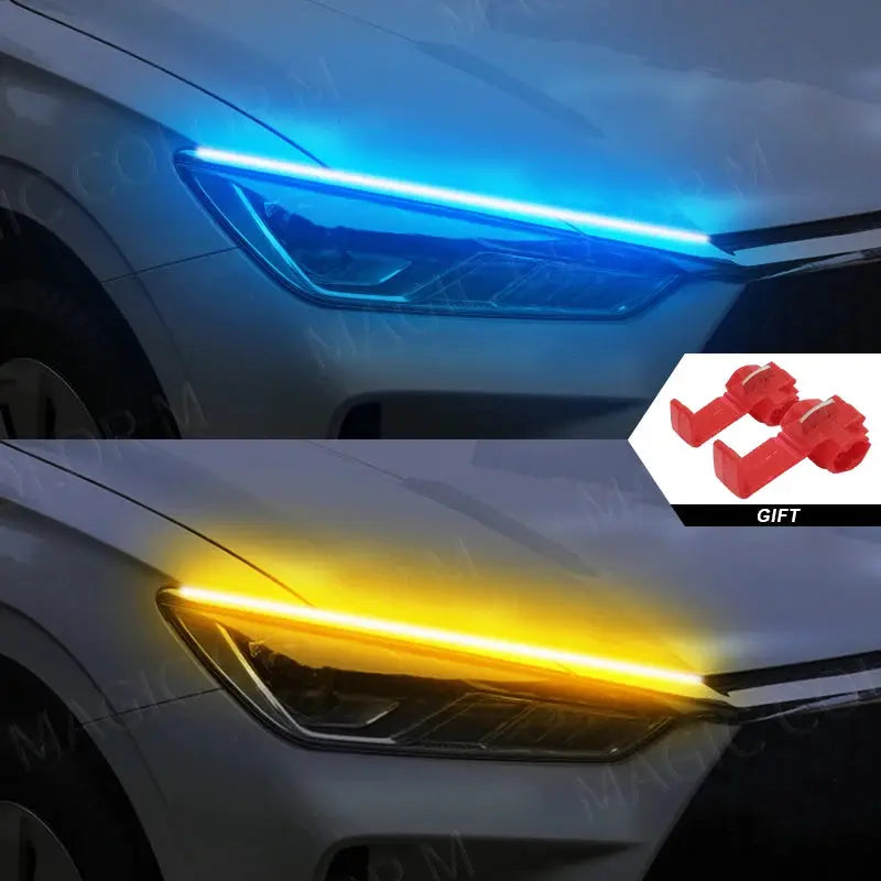2 PCS DRL Car Flexible LED Daytime Running Lights Turn Signal Lamp Headlight Waterproof 30cm 45cm 60cm White Red Yellow Blue by InterCyprus Trading Ltd