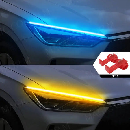 2 PCS DRL Car Flexible LED Daytime Running Lights Turn Signal Lamp Headlight Waterproof 30cm 45cm 60cm White Red Yellow Blue by InterCyprus Trading Ltd