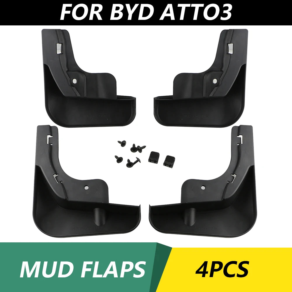 Mud Flaps for BYD Atto 3 2021-2023: Splash Guards &amp; Auto Accessories black