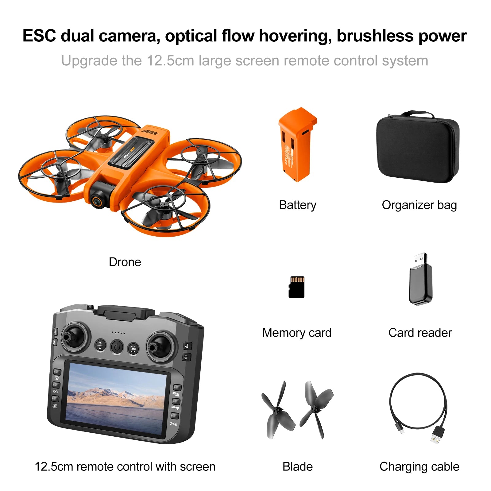 2.4G S156 RC Drone &ndash; 5G GPS Aerial Photography 8K HD Orange