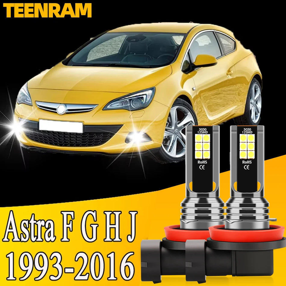 Opel Astra F G H 2x Luzes de Nevoeiro Dianteiras Lâmpadas LED 12V para H8 H11 H16 JP TEENRAM 6000K Branco