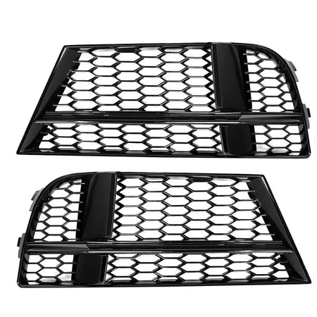 Pair Car Front Bumper Fog Light Grille Cover For Audi A3, S3 M Style Honeycomb Mesh Fog Lamp Cover Racing Grill