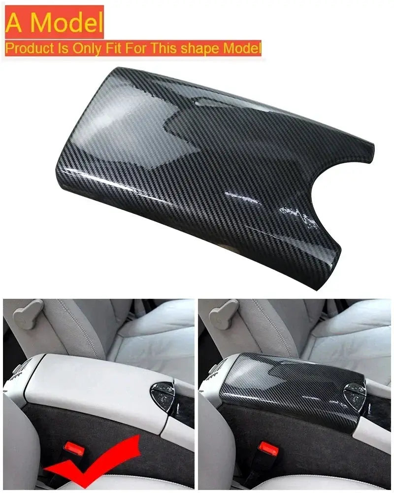 Carbon fiber Car Center Console Lid panel Armrest Box Trim Protective Cover Stickers For Mercedes Benz E class W211 2003-2008 by InterCyprus Trading Ltd