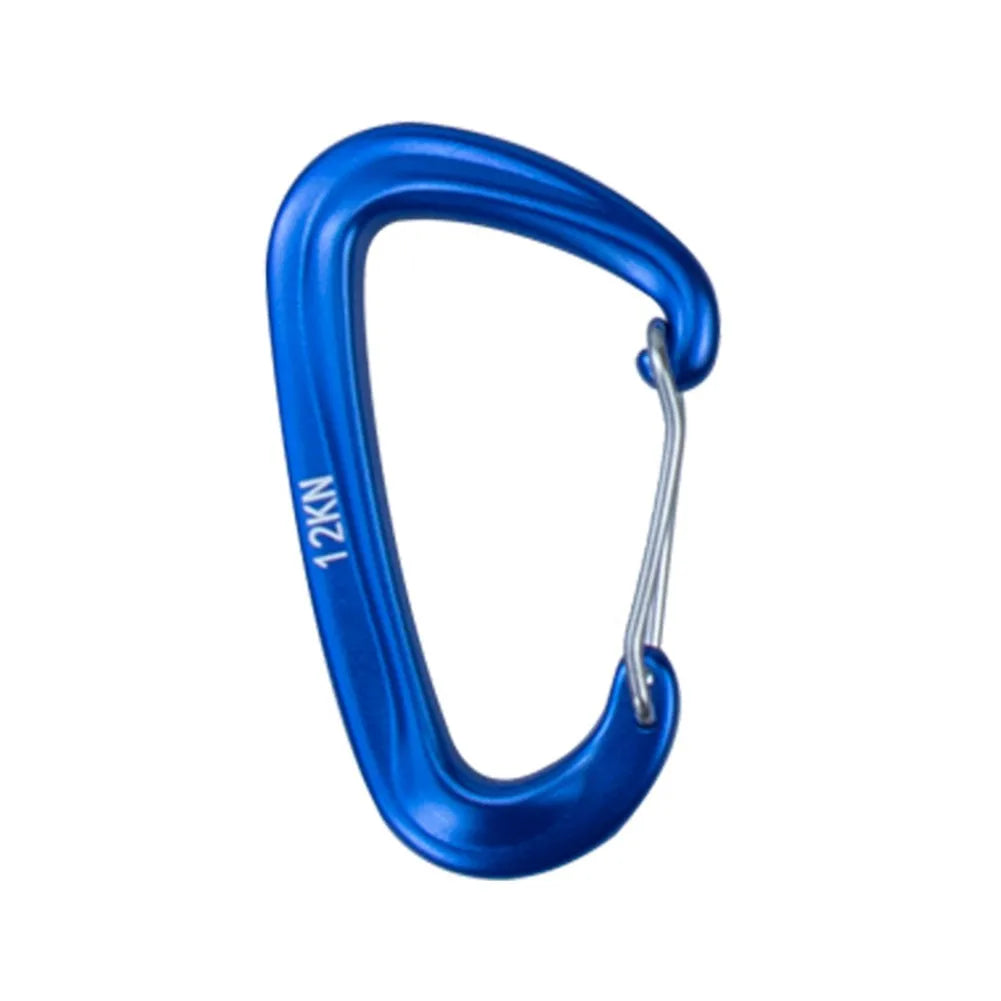 12KN Aluminium Carabiner D Shape Snap Clip Hook For Climbing Backpack Hook D Shape Professional Carabiner Security Clip Hook Blue