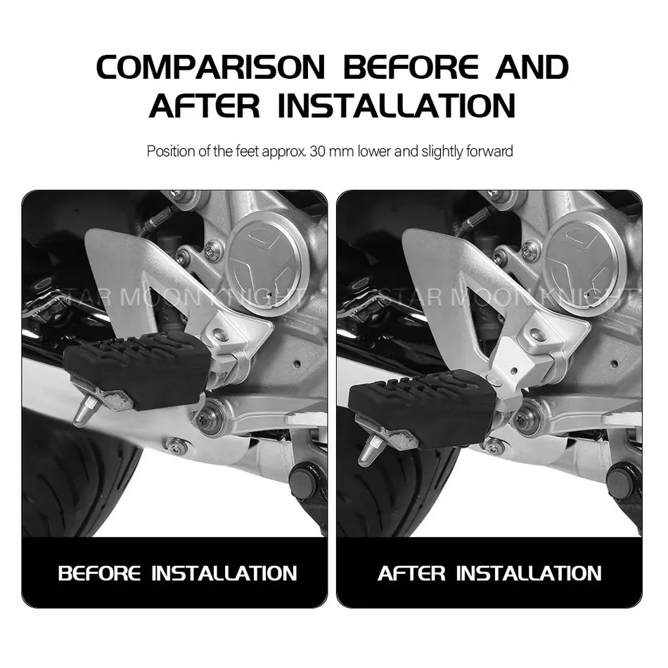 Kit de Rebaixamento de Apoio para Pés BMW R1250RT R1200RT LC para Apoios de Pé Frontais do Condutor e Reposicionamento dos Apoios do Passageiro