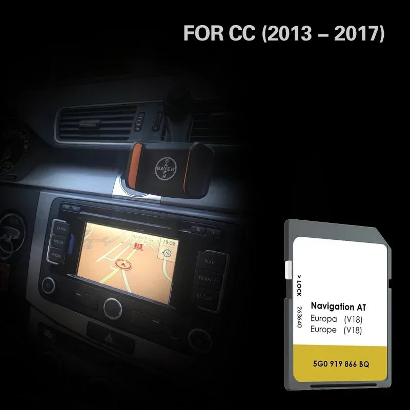 AT V18 SD Map Card &ndash; VW CC 2013-2017 Europe Maps Plug Play CHINA / CC from 2013 to 2017