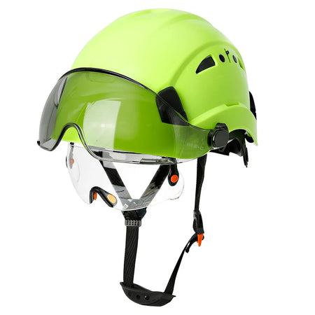 SF06 Safety Helmet &ndash; Built-In Goggles And Visor CE Certified CR08 green