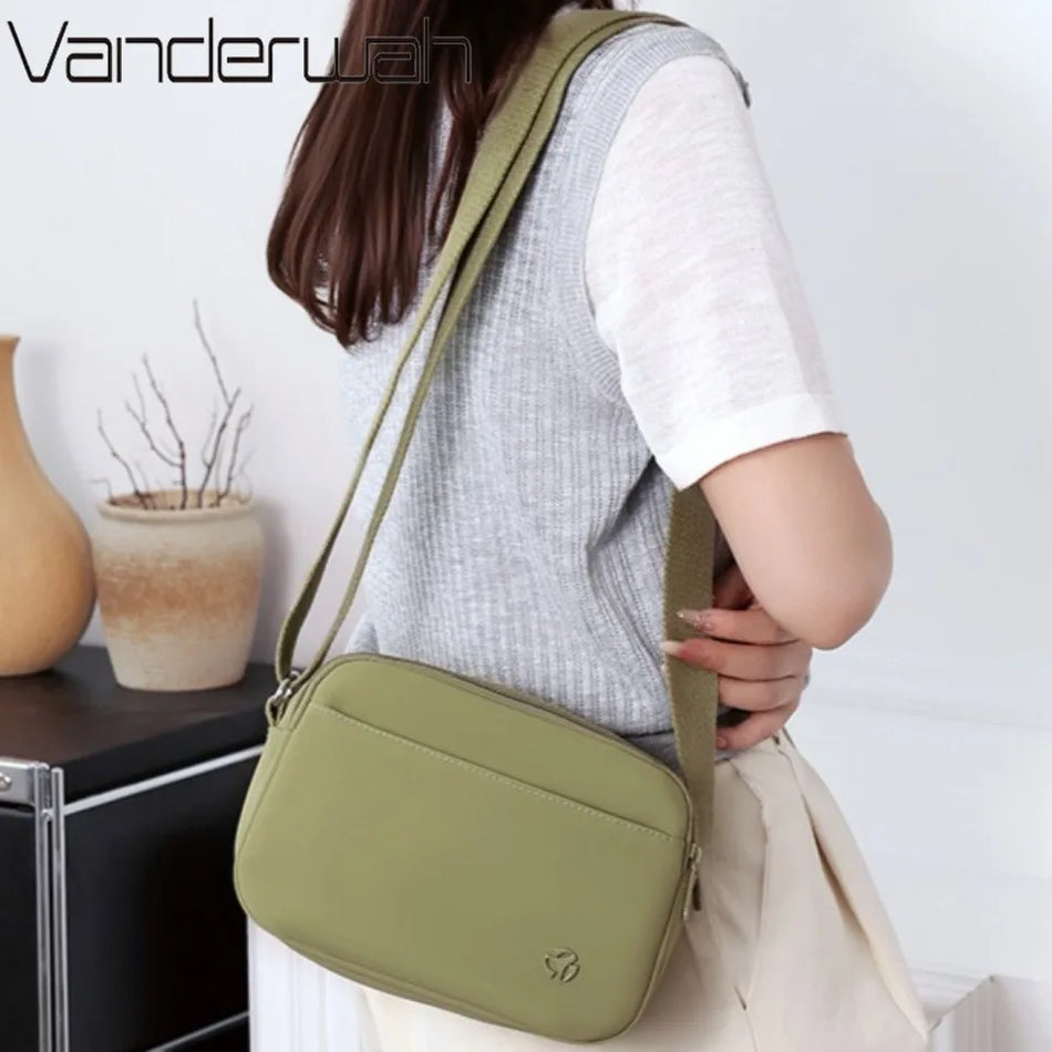 Nylon Waterproof Women Shoulder Bag with Multiple Pockets, Crossbody Purse, Luxury Designer