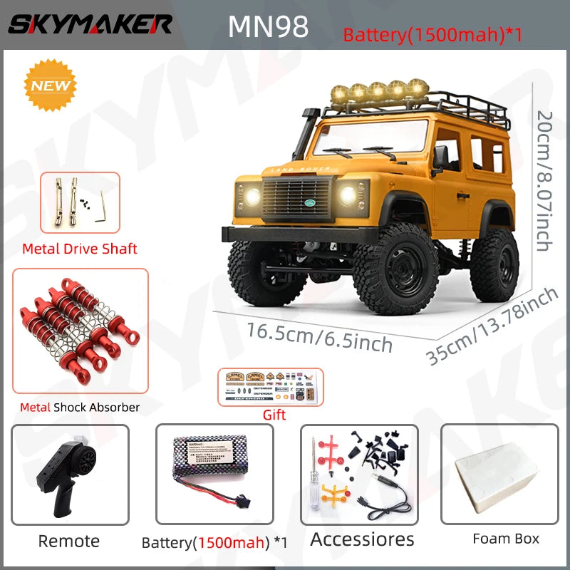 MN99s MN98 1:12 4WD RC Rock Crawler Defender - High Speed, Off-Road Adventure 1B1500-A1-S-FB