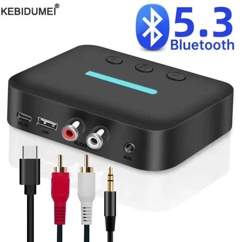 USB Bluetooth 5.3 Audio Receiver Adapter Wireless Stereo Music 3.5mm AUX R/L RCA Support U-Disk Playback For Desktop Speaker Amp by InterCyprus Trading Ltd