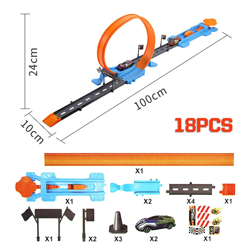 Railway Racing Track Play Set 18/40pcs &ndash; Interactive Fun 18PCS ORANGE