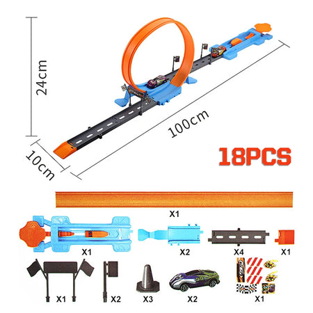 Railway Racing Track Play Set 18/40pcs &ndash; Interactive Fun 18PCS ORANGE