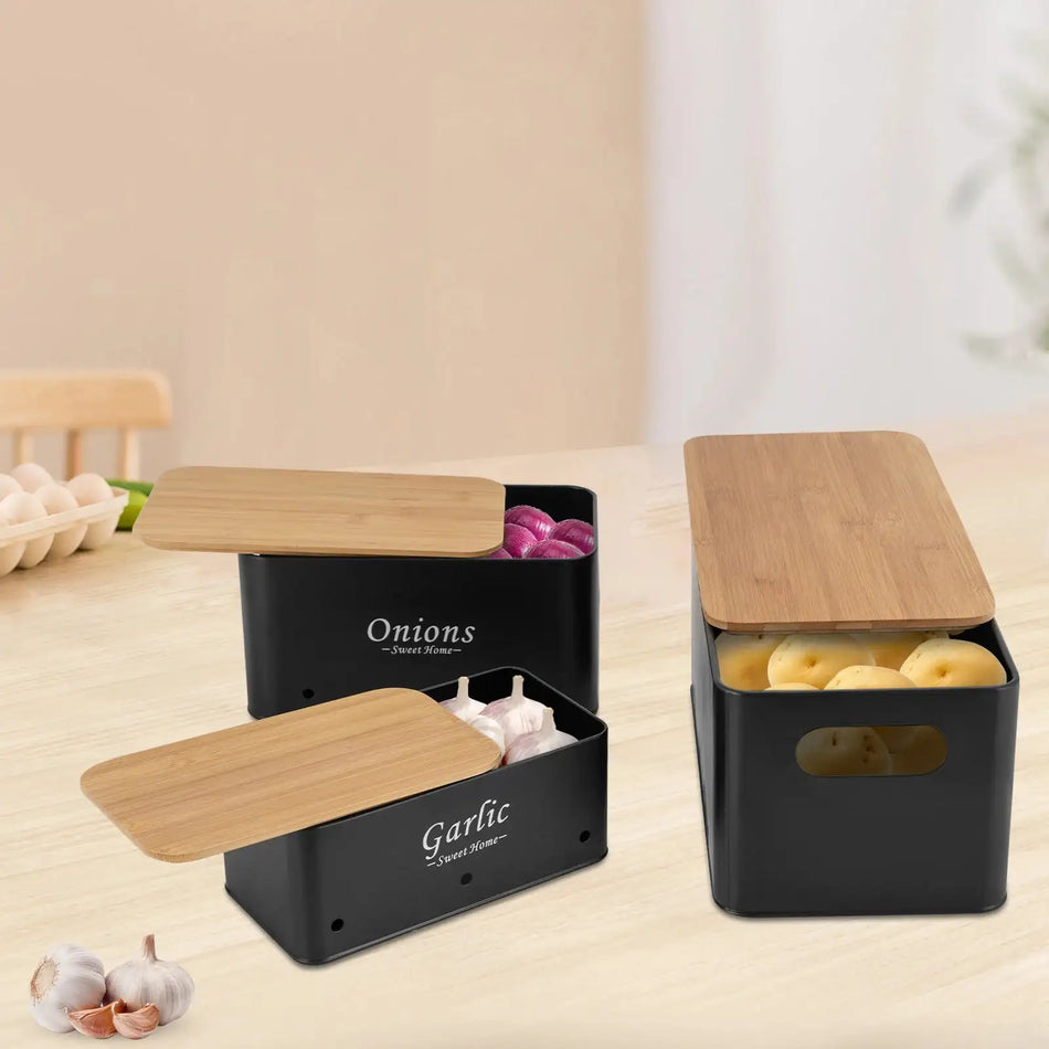 3Pcs Storage Container Sets With Bamboo Lids &ndash; Ventilated