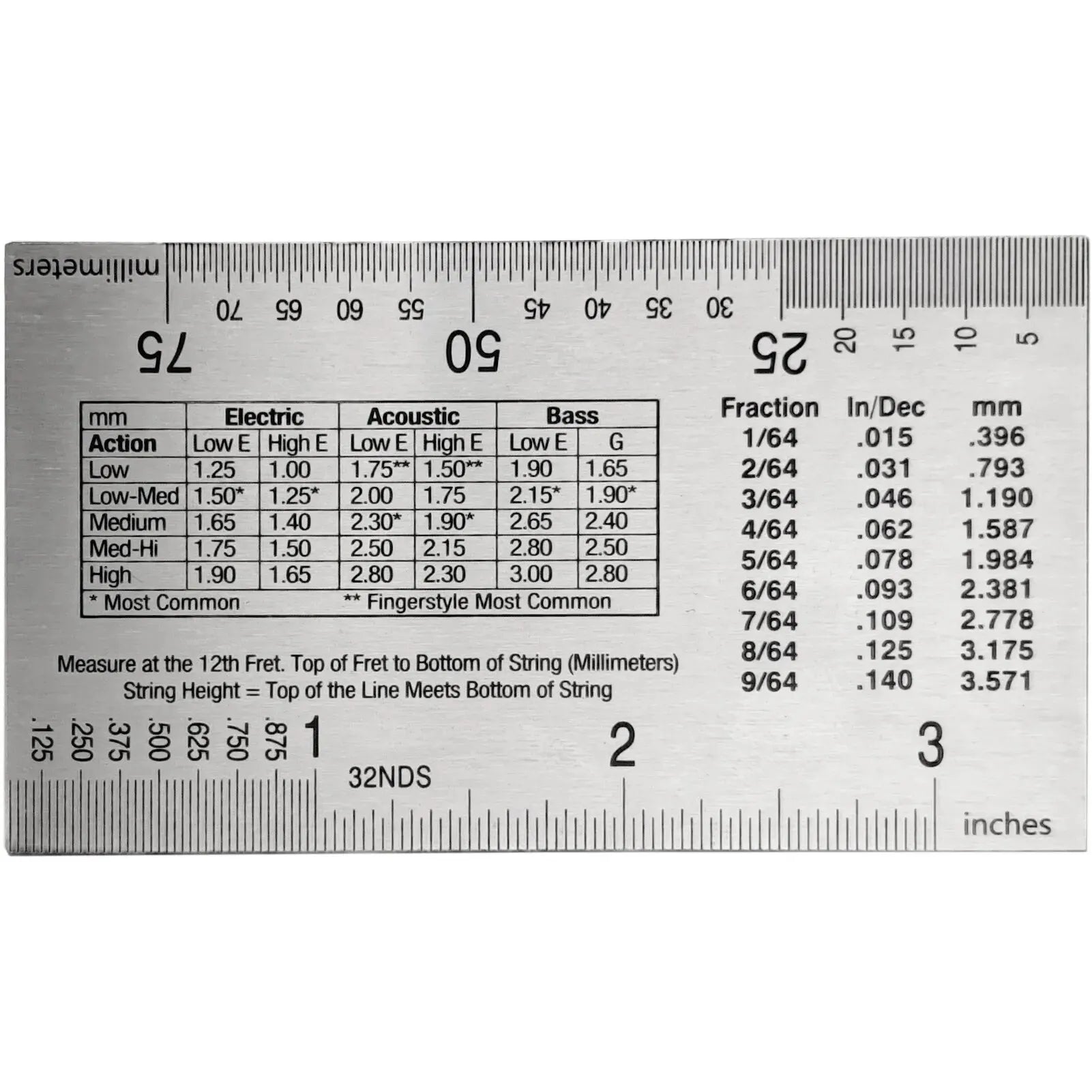 Miwayer String Action Ruler Gauge - Luthier Repair Tool