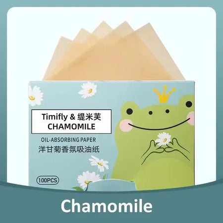 Face Oil Absorbing Paper - 100 Sheets for Oil Control &amp; Cleansing Chamomile