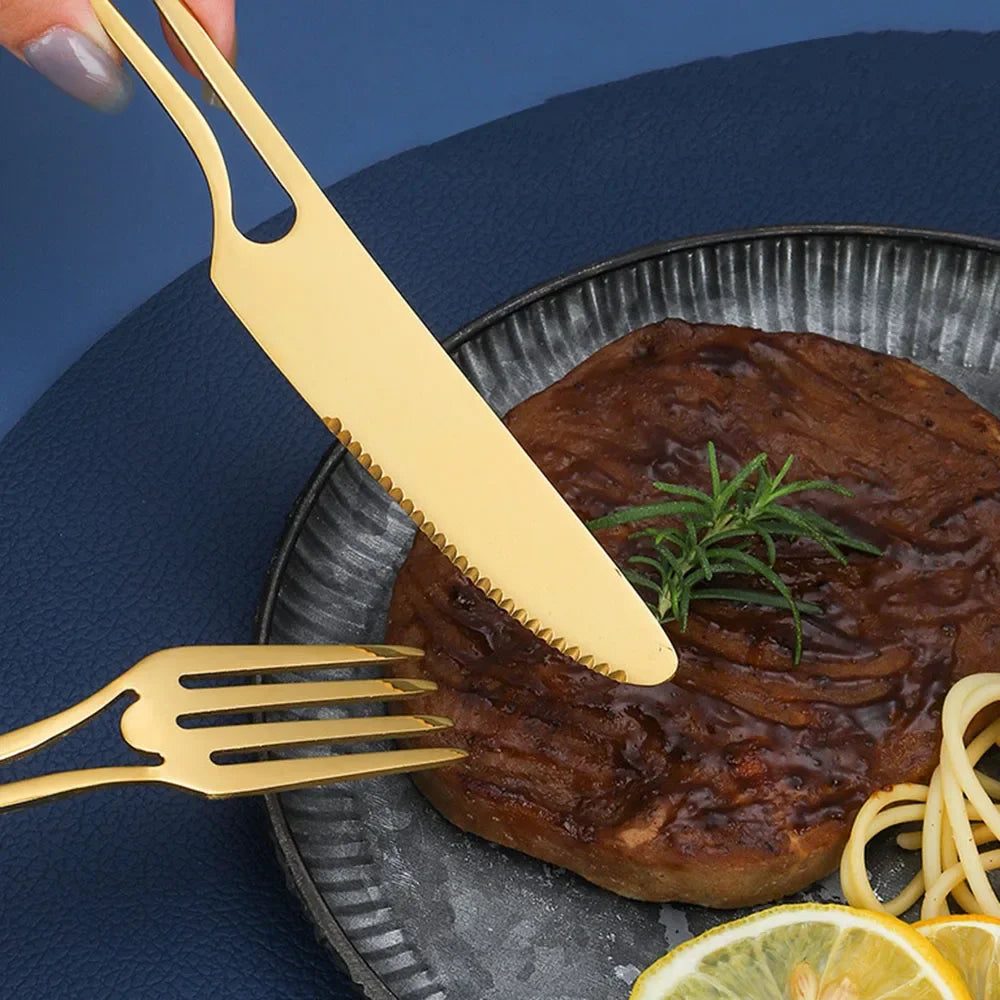 4Pcs Hollowed Out Handle Dinnerware Set &ndash; Eco-Friendly Stainless Steel Flatware