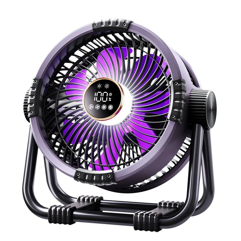 Camping Fan 20000mAh &ndash; Portable Wireless LED Air Circulator Gray