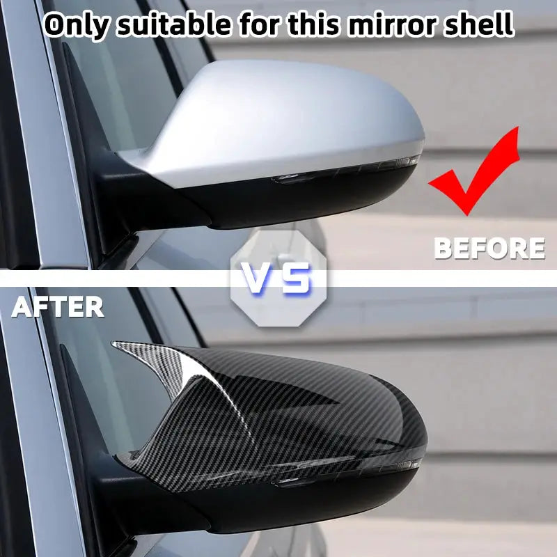 Glossy Black Side Mirror Cap Covers For Audi A6 C7 C7.5 S6 4G RS6 2012 - 2018 rear view wing case pair by InterCyprus Trading Ltd