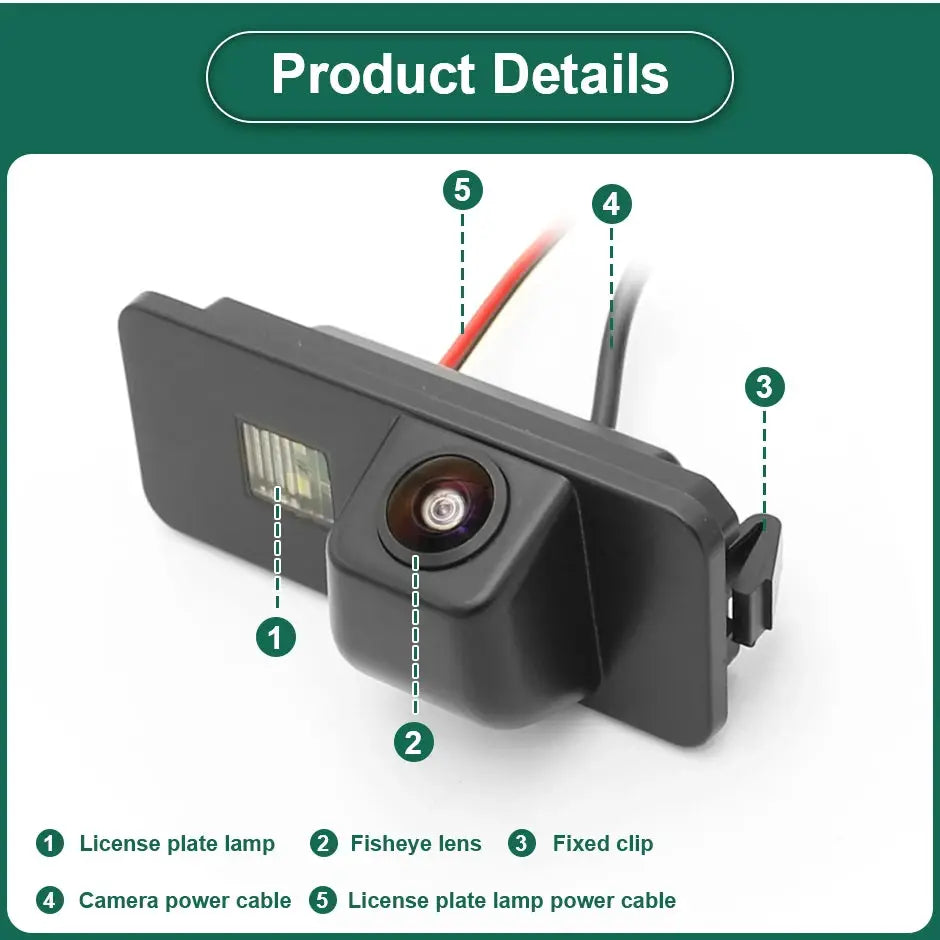 AHD Rear View Camera With Guidelines For VW Skoda Golf Jetta by InterCyprus Trading Ltd
