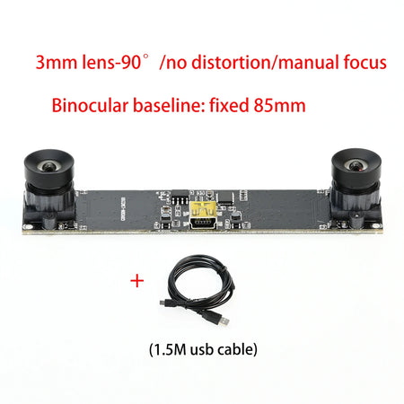 GXIVISION 720P Dual Lens USB Camera Module for 3D Depth and Face Recognition 3mm 90 degree