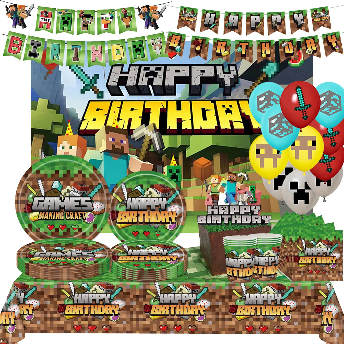 Birthday Party Supplies - Disposable Dinnerware &amp; Decorations