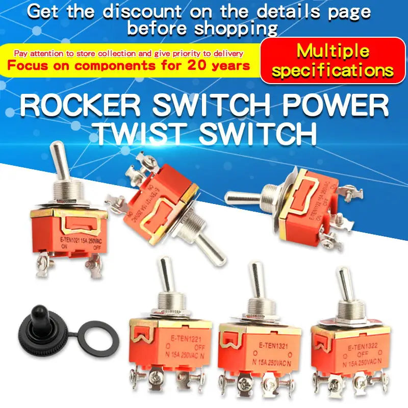 Toggle Switch Rocker Switches E-TEN1021 E-TEN1121 E-TEN1122 E-TEN1221 E-TEN1321 E-TEN1322 &ndash; Self-Locking Waterproof Design