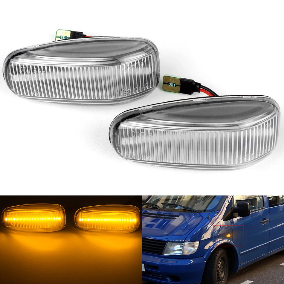 Klares Amber-LED-Seitenmarkierungslicht für Mercedes-Benz C208 W210 R170 Sprinter