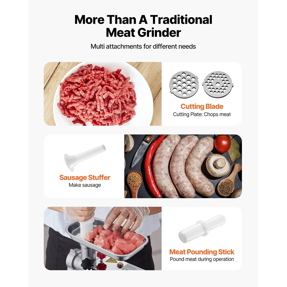 Stainless Electric Meat Grinder Sausage Stuffer