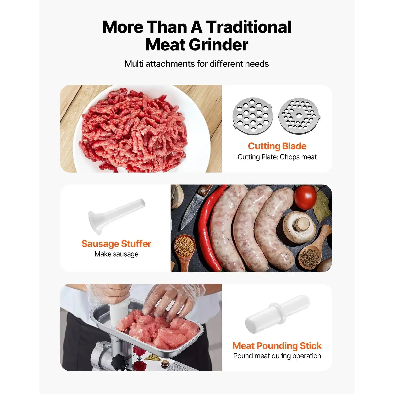 Stainless Electric Meat Grinder Sausage Stuffer