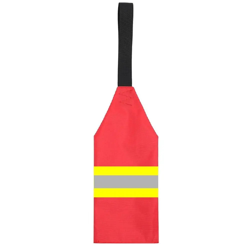 Travel Flag Red Warning Flag with Webbing for Kayak Towing Canoe Travel Trailer Truck Safety Accessories Kit Horizontal