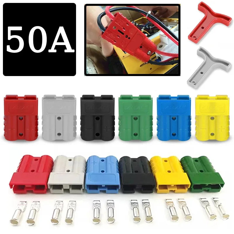 50A 6awg Anderson Type Plug Connector for Caravan, Trailer, Solar, 4x4, Truck