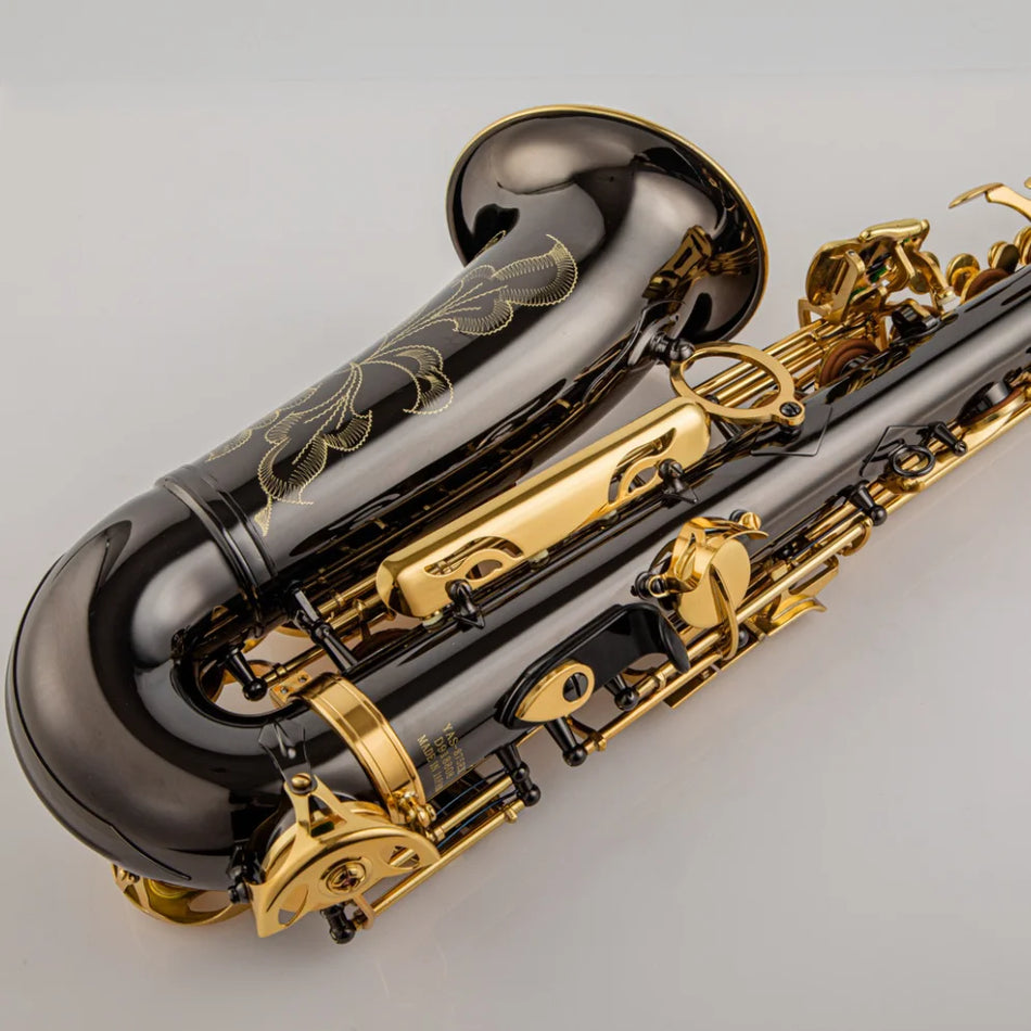 🟠 Япония сделала качество yas-875ex alto saxophone eb black olcelting black-никелированная вырезанная резное тело профессиональное дерево