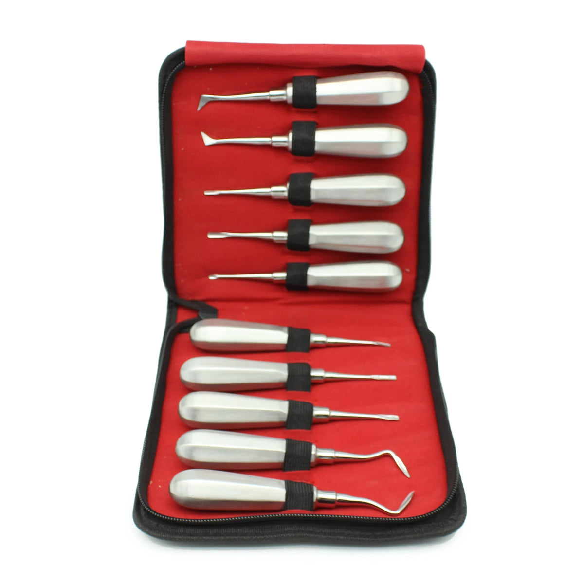 10pcs Dental Elevator Set &ndash; Stainless Steel Curved Root Lift