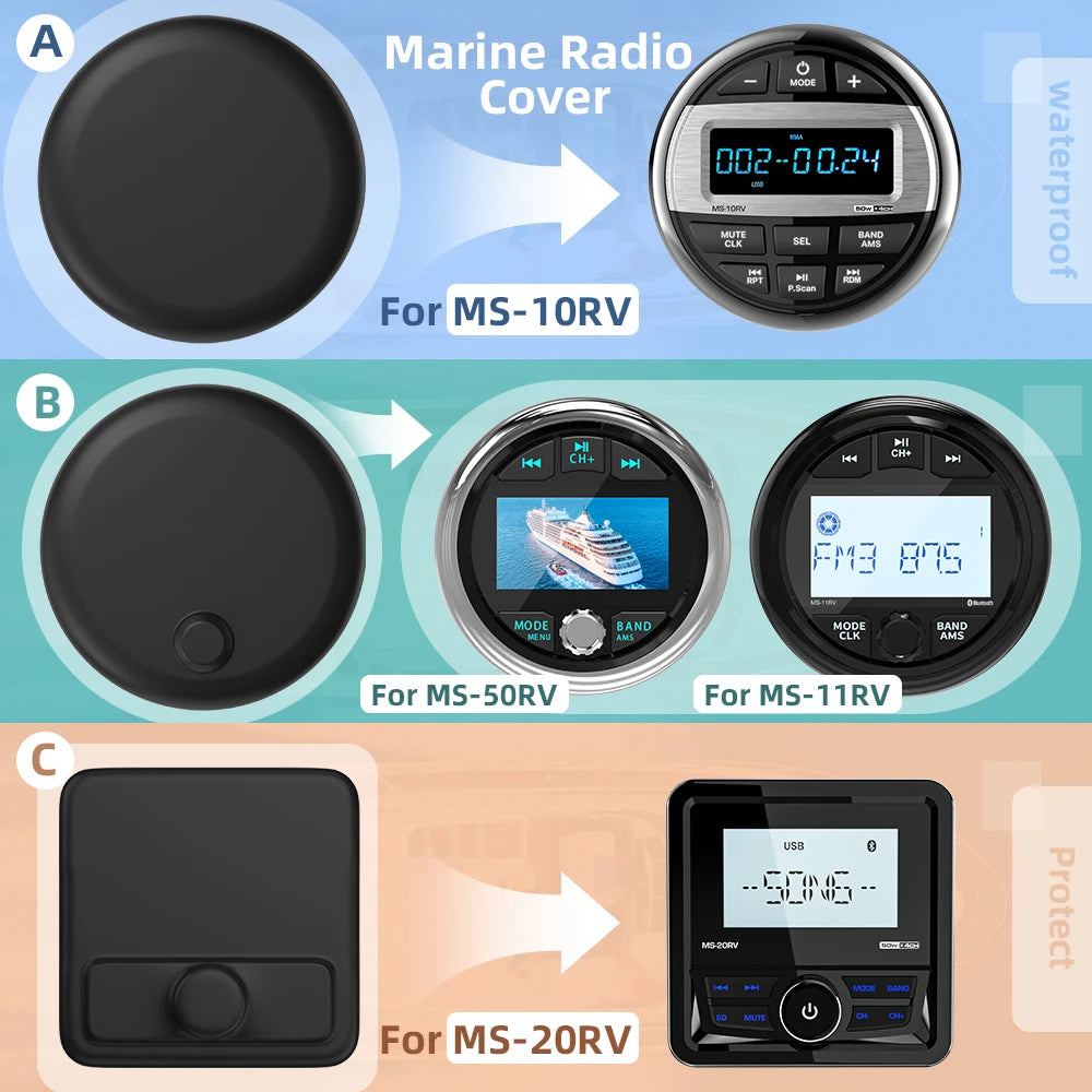 Marine Flush Mount Silicone Radio Cover &ndash; Waterproof UV
