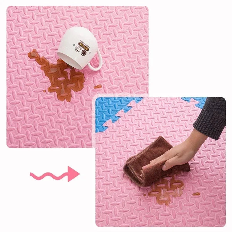 Tapis de jeu en mousse pour bébé, ensemble de dalles de sol emboîtables 30x30x1cm, 12 pièces