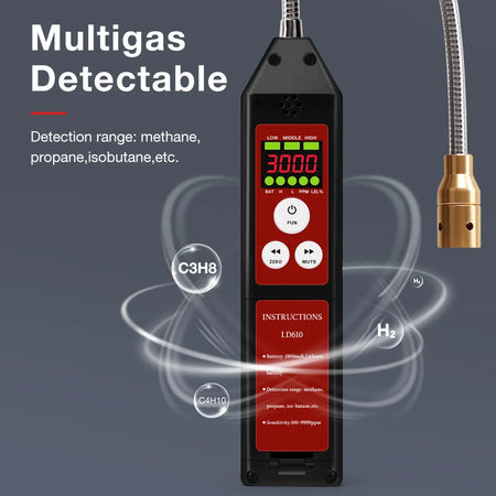 LD610 Gas Leak Detector &ndash; Accurate Measurement Range 100-9999ppm