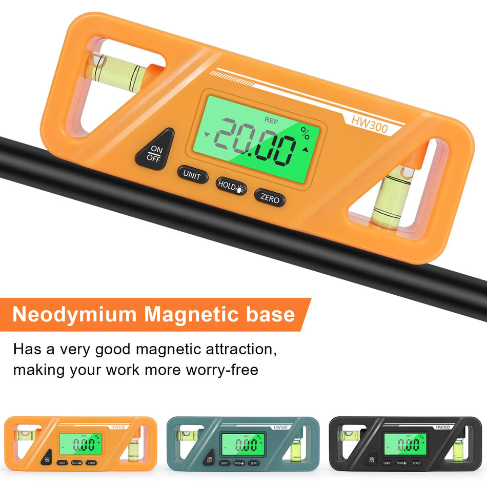 Magnetisk digital vinkelmätare inklinometer med LCD-bakgrundsbelysning