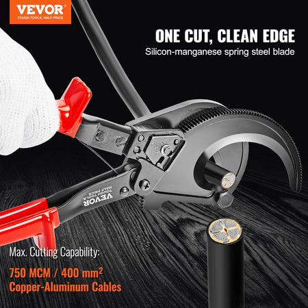 VEVOR 11 Inch Ratcheting Cable Cutter &ndash; Comfort Grip