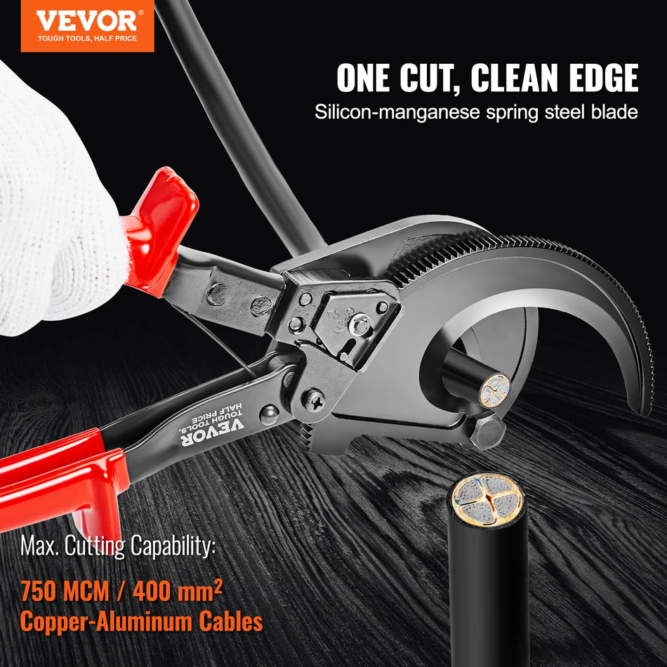 VEVOR 11 Inch Ratcheting Cable Cutter &ndash; Comfort Grip