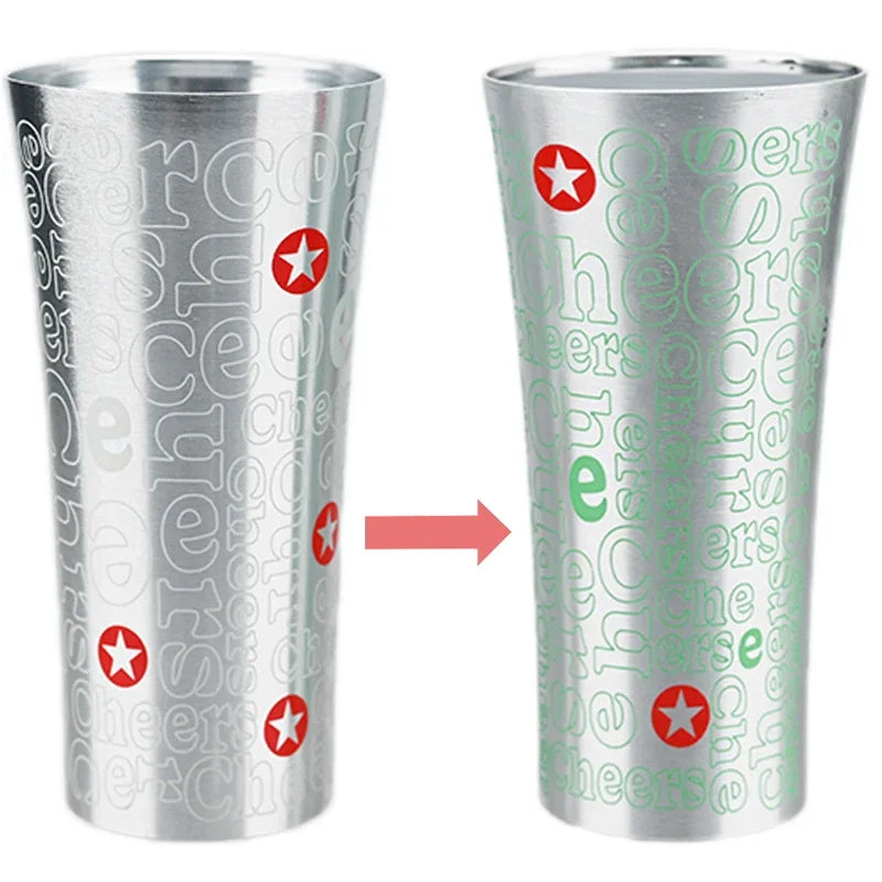 Color Changing Aluminum Beer Cup - Hammered Travel Mug