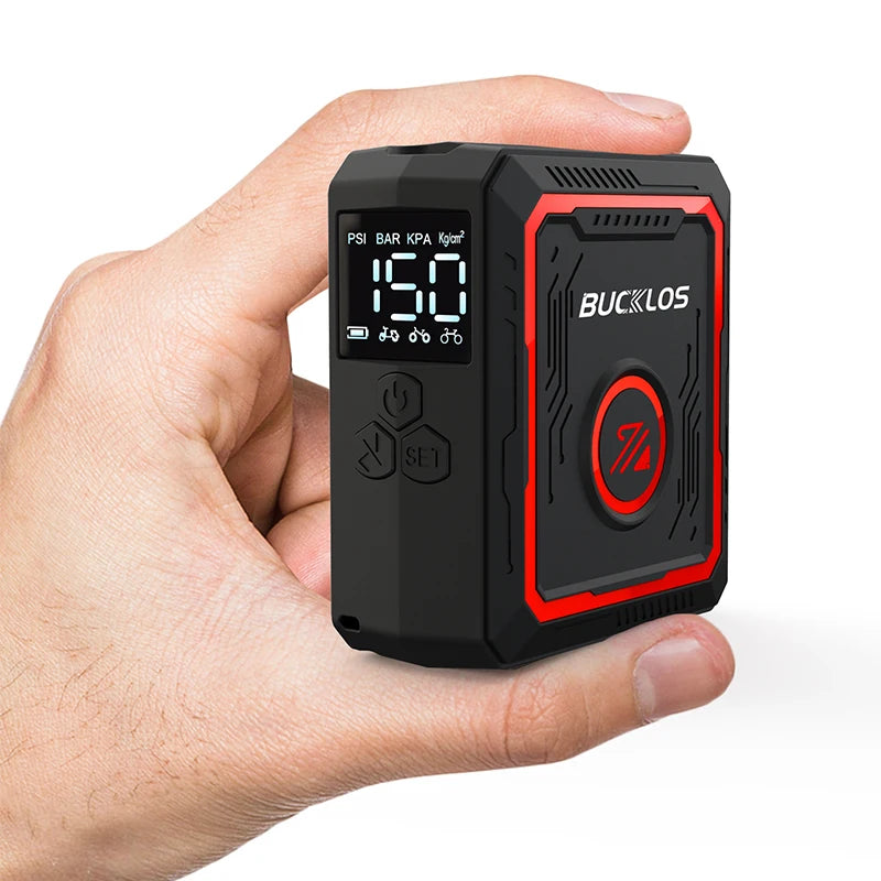 BUCKLOS Mini Electric Air Pump &ndash; 150PSI Portable Inflation Red