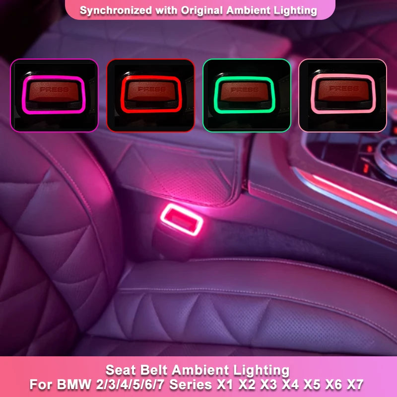 BMW G30 Fibbia della Cintura di Sicurezza LED con Illuminazione Ambientale OEM Sync