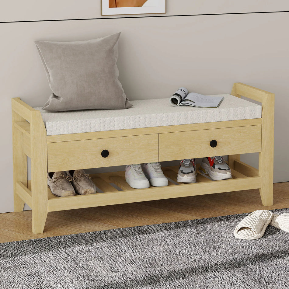 Μοντέρνο Παγκάκι Παπουτσιών Με Αποθήκευση Και Μαξιλάρι Φυσικό