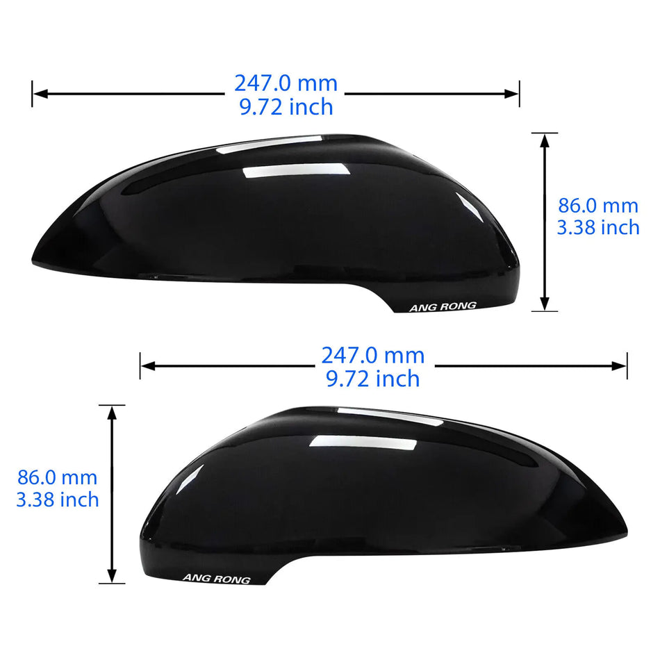 VW Passat B8 Estate Door Mirror Cover Caps Gloss Black ABS Plastic