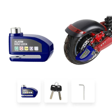 Electric Scooter Alarm Disc Lock &ndash; Waterproof Anti-Theft Security Blue Alarm Lock