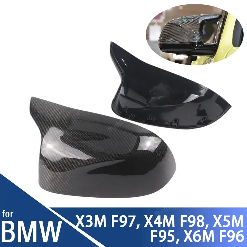 1 pair Real Carbon Fiber Rearview Side Mirror cover Caps for BMW X3M F97 X4M F98 2019-2024 X5M F95 X6M F96 2020-2024 Replacement by InterCyprus Trading Ltd