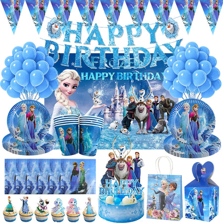 Birthday Party Supplies - Tablecloth, Tableware, Balloons &amp; Favors